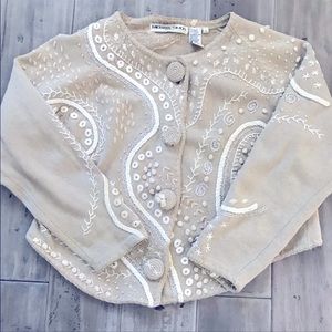 Michael Simon vintage 80s 90s sweater cardigan Western embroidered sequin beaded